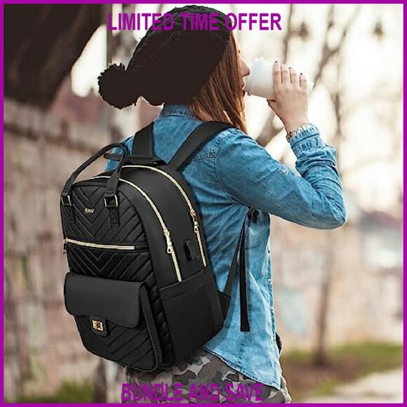17.3in Laptop Backpack with USB Port, 20 Pockets, Water-Resistant Travel Bag main image 5